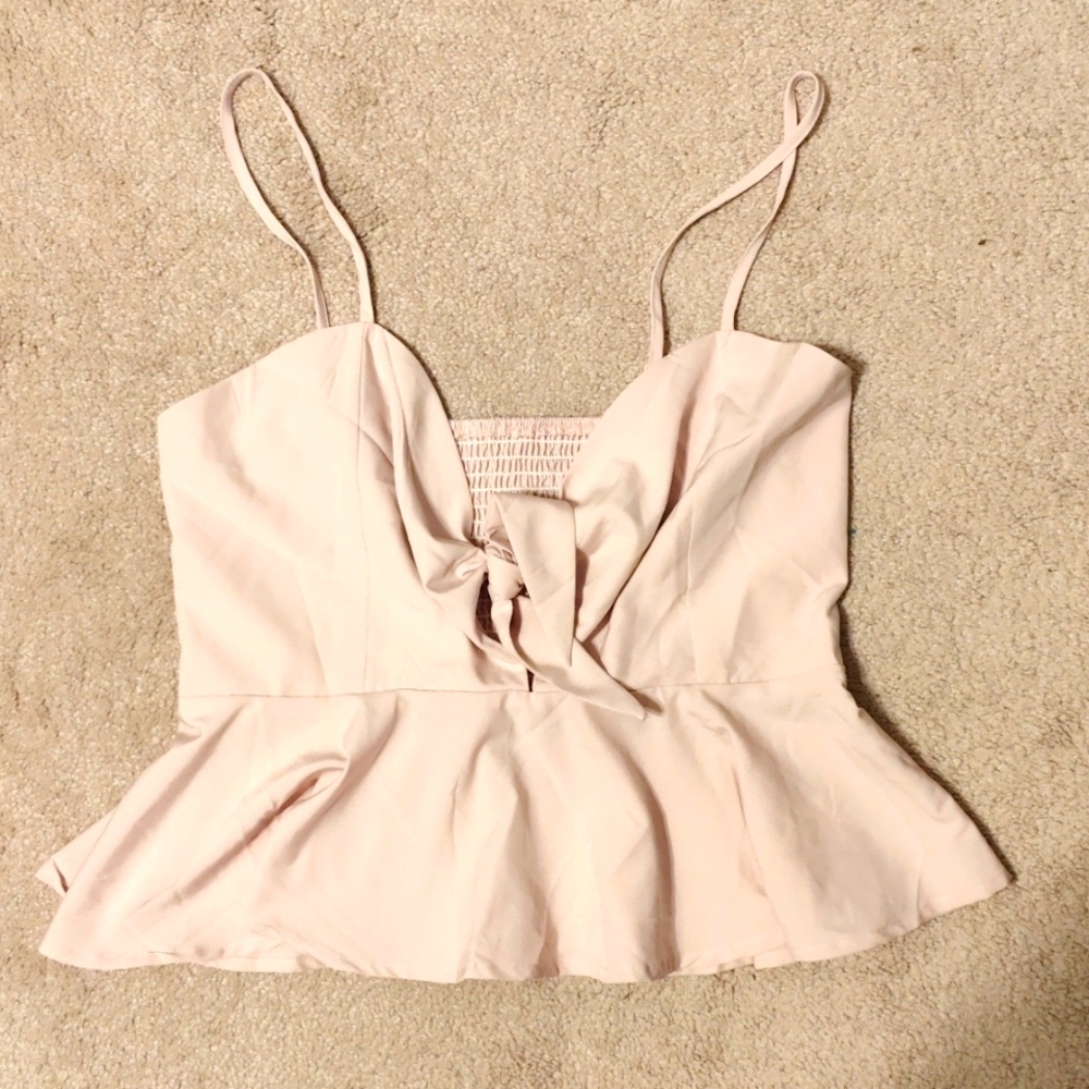crop spaghetti strap blouse